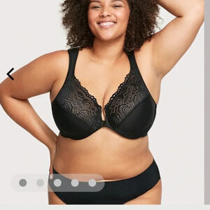 Glamorise Black Open Close Bra 32 G NWT